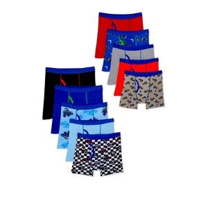 Wonder Nation Boys Underwear Soft Cotton Boxer Briefs, 10-Pack, Size 18